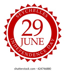 Vector illustration of stamp for seychelles independence day.