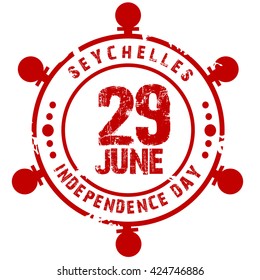 Vector illustration of stamp for Seychelles independence day.