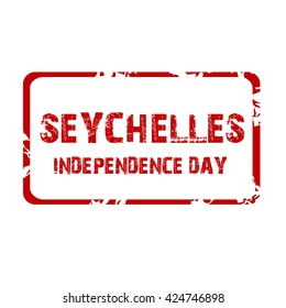 Vector illustration of stamp for seychelles independence day.