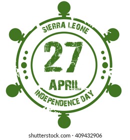 Vector illustration of a stamp for Sierra Leone independence day .