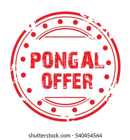 Vector illustration of a Stamp For  South Indian harvesting festival Happy Pongal celebration.