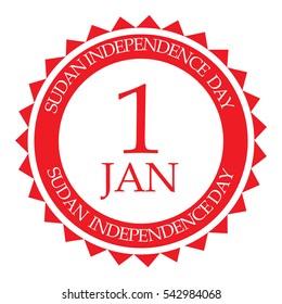 Vector illustration of a Stamp for Sudan independence day.