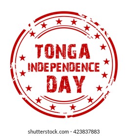 Vector illustration of a stamp for tonga independence day.
