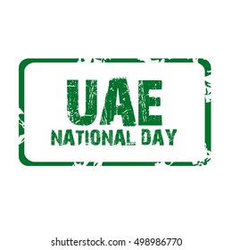 Vector illustration of a stamp for United Arab Emirates for national day.