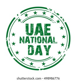 Vector illustration of a stamp for United Arab Emirates for national day.