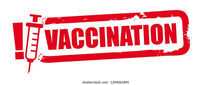 vector illustration stamp of vaccination hypodermic injection treatment disease care hospital prevention immunization illness disease baby child.