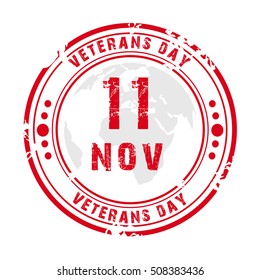Vector illustration of a Stamp For Veterans Day.