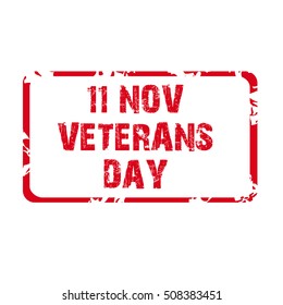 Vector illustration of a Stamp For Veterans Day.
