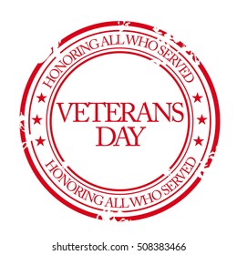 Vector illustration of a Stamp For Veterans Day.