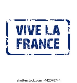 Vector illustration of a stamp for Viva La France Bastille Day.