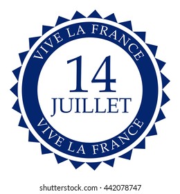 Vector illustration of a stamp for Viva La France Bastille Day.