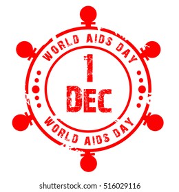 Vector illustration of a Stamp For World Aids Day.