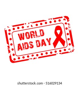 Vector illustration of a Stamp For World Aids Day.