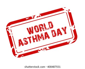 Vector illustration of a stamp for World Asthma Day .