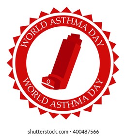 Vector illustration of a stamp for World Asthma Day .