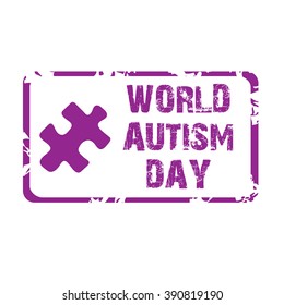 Vector illustration of a stamp for World Autism Day.