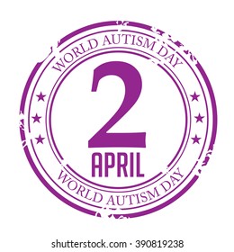 Vector illustration of a stamp for World Autism Day.
