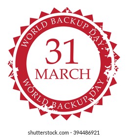 Vector illustration of a stamp for World Backup day.