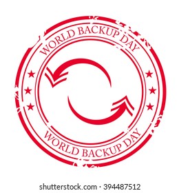 Vector illustration of a stamp for World Backup Day.