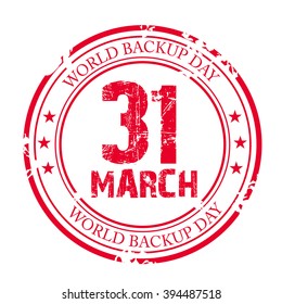 Vector illustration of a stamp for World Backup Day.