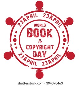 Vector illustration of a stamp for World Book And Copyright Day.