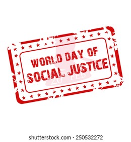 Vector illustration of stamp for World Day of Social Justice.