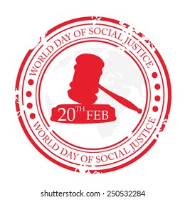 Vector illustration of stamp for World Day of Social Justice.