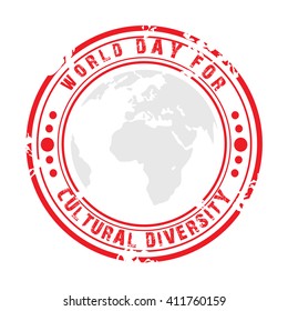 Vector illustration of a stamp for World Day for Cultural Diversity.