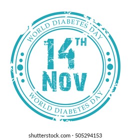 Vector illustration of a Stamp For World Diabetes Day.