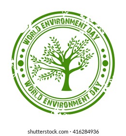 Vector illustration of a stamp for World Environment Day.