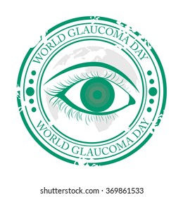 Vector Illustration of a stamp for World Glaucoma Day.