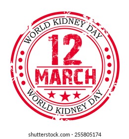Vector illustration of stamp for World Kidney Day.