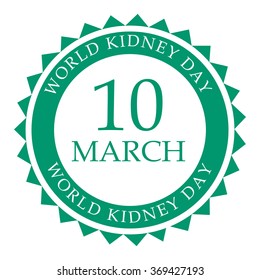Vector illustration of a stamp for World Kidney Day.