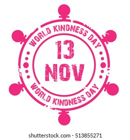Vector illustration of a Stamp For World Kindness Day.