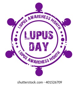 Vector illustration of a stamp for World Lupus Day.
