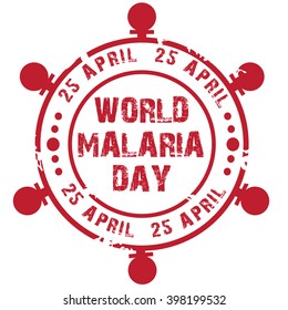 Vector illustration of a stamp for World Malaria Day. 