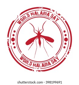 Vector illustration of a stamp for World Malaria Day. 