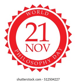 Vector illustration of a Stamp For World Philosophy Day.