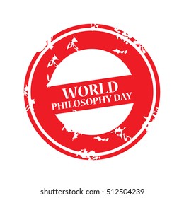 Vector illustration of a Stamp For World Philosophy Day.