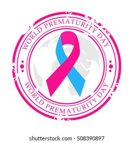 Vector illustration of a Stamp For World Prematurity Day.