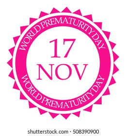 Vector illustration of a Stamp For World Prematurity Day.