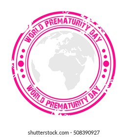 Vector illustration of a Stamp For World Prematurity Day.