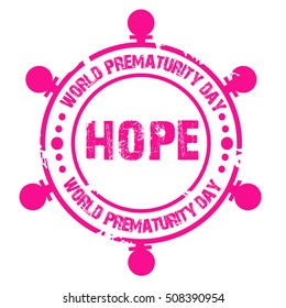 Vector illustration of a Stamp For World Prematurity Day.
