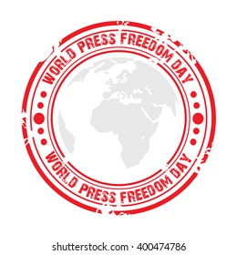 Vector illustration of a stamp for World Press Freedom Day.