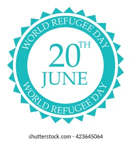 Vector illustration of a stamp for World Refugee Day.