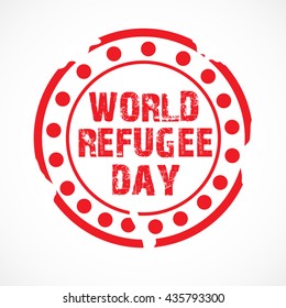 Vector illustration of a stamp for World Refugee Day.