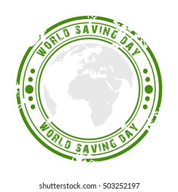 Vector illustration of a Stamp For World savings day.