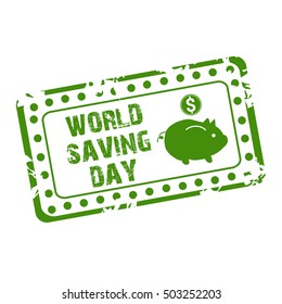 Vector illustration of a Stamp For World savings day.