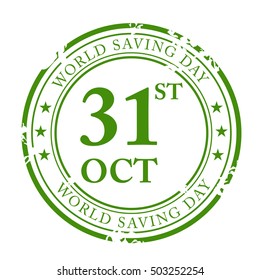 Vector illustration of a Stamp For World savings day.