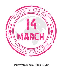 Vector illustration of a stamp for World Sleep Day.